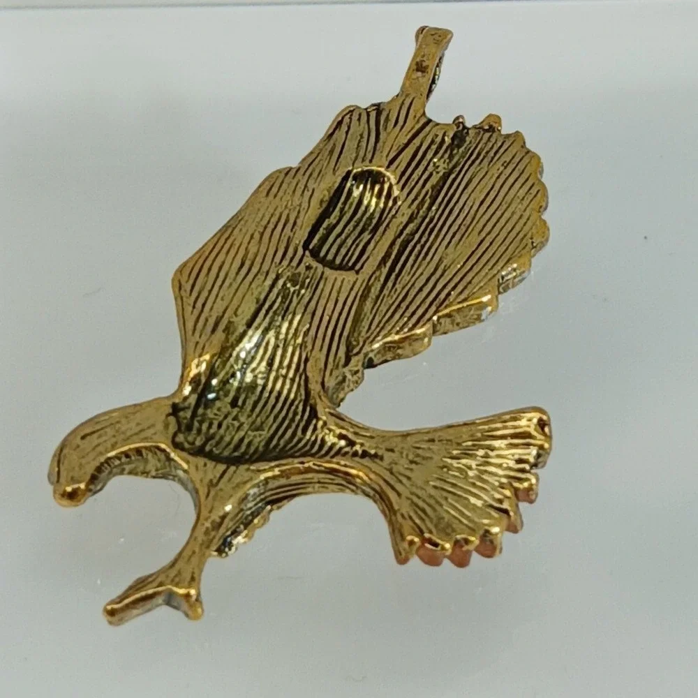 Karatbond Vintage Y2K Eagle Pendant Tricolor Gold Silver Copper Made in USA NOS